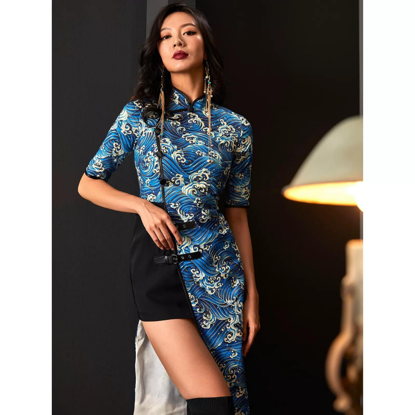 Blue Ukiyoe Print Qipao / Cheongsam