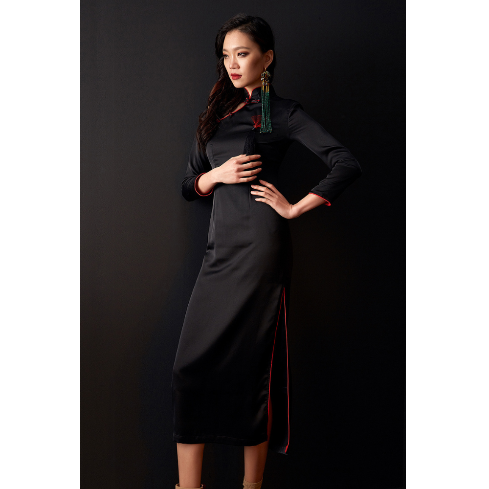 Black Long Modern Qipao