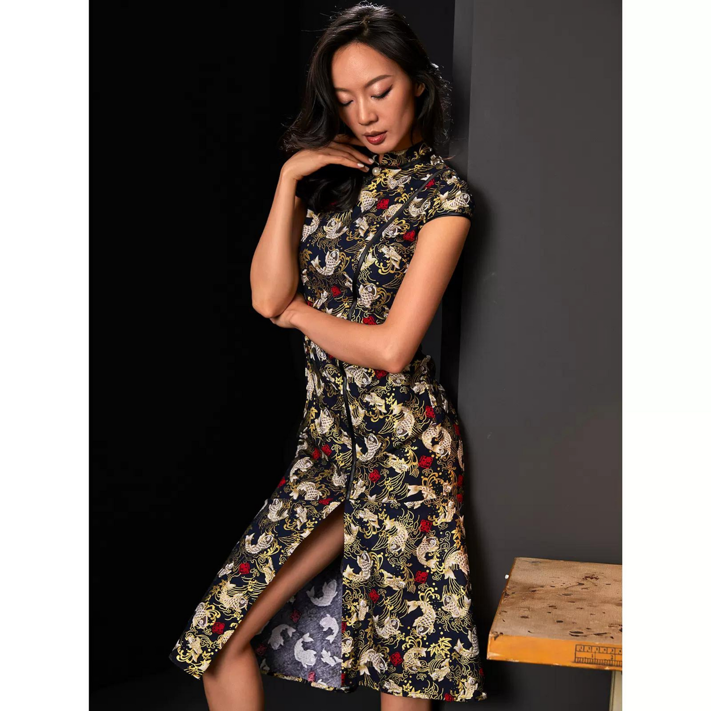 Golden Koi Pearl Qipao / Cheongsam Dress