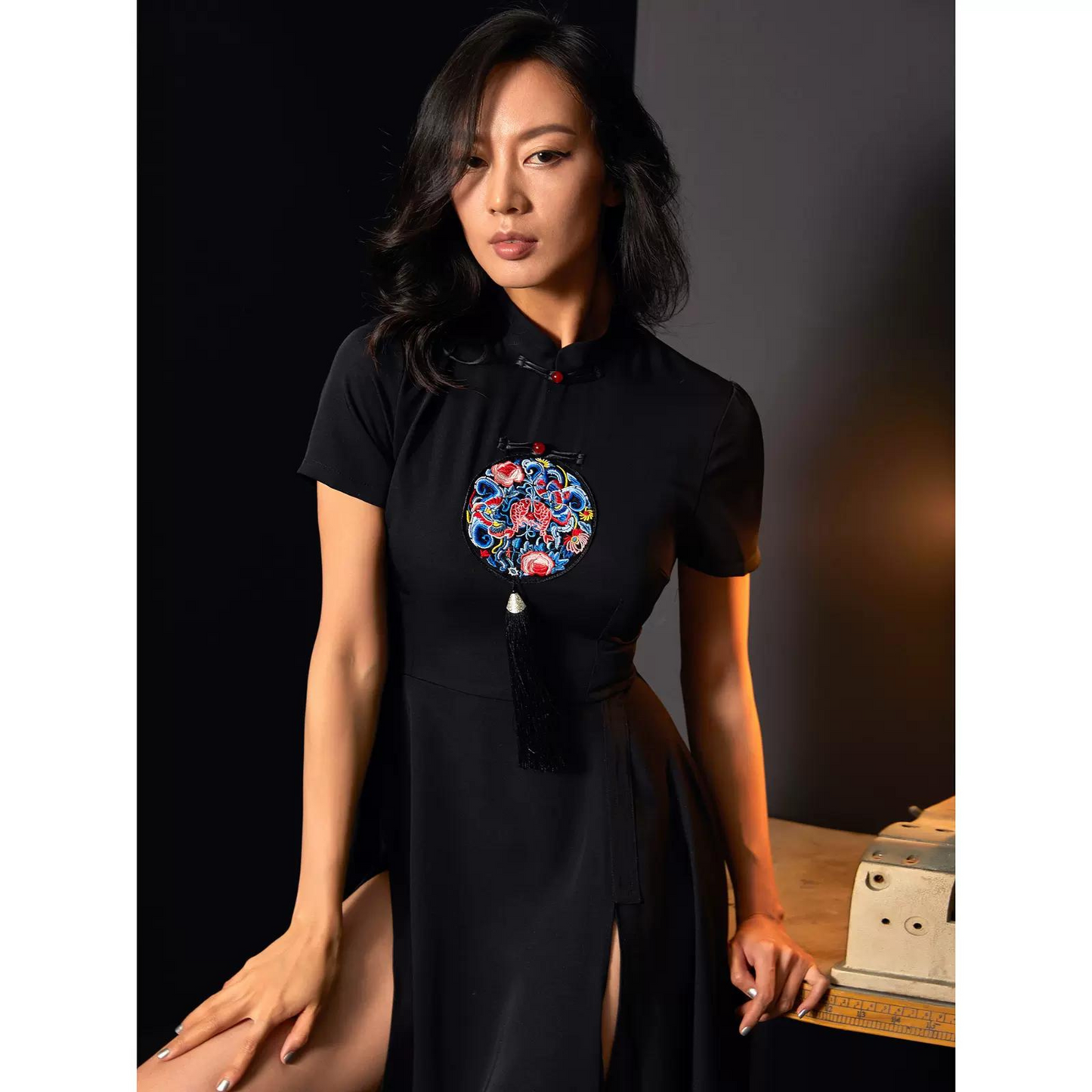 Long Tide Dark Qipao Dress