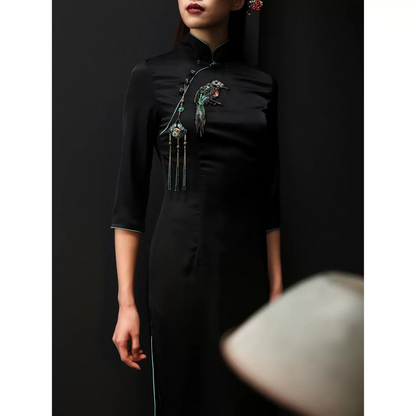 Dark Long Modern Qqipao / cheongsam