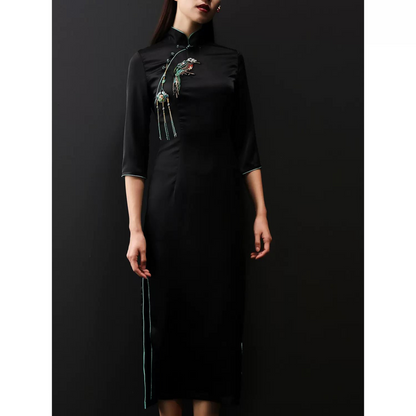 Dark Long Modern Qqipao / cheongsam