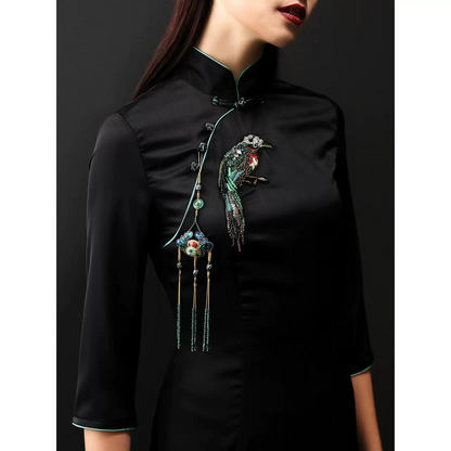 Dark Long Modern Qqipao / cheongsam