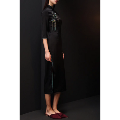 Dark Long Modern Qqipao / cheongsam